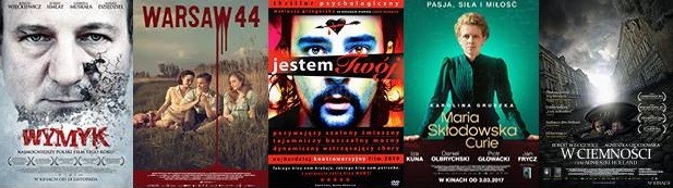 Pięć plakatów filmów dofinansowanych z ŁFF